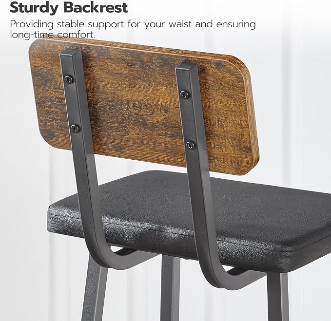 HOOBRO Black Bar Stools, Kitchen Breakfast Stools - Image 9