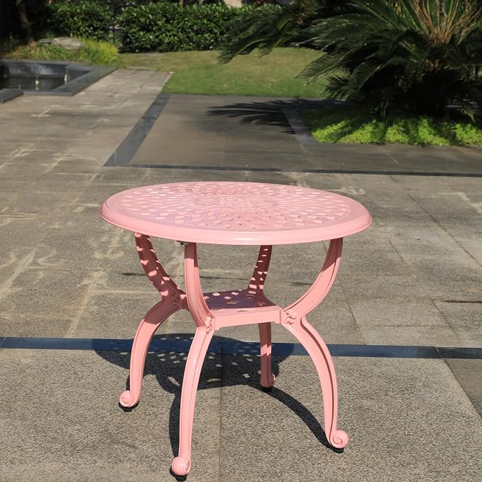 Cast Aluminum Outdoor Side Table, Small Patio Table, Outdoor Coffee Tables - Image 7