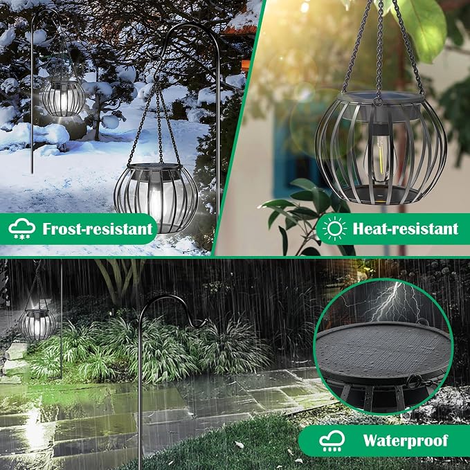 UBright Solar Powered Lights Outdoor Waterproof Hanging Lights - Image 5