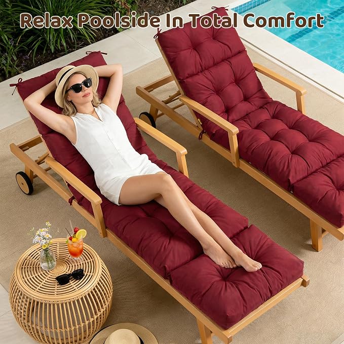 Waterproof Outdoor Chaise Lounge Chair Cushion, Replacement Lounge Chair - Image 8