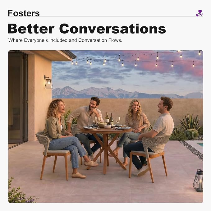 PURPLE LEAF 5 Pieces Round Patio Dining Set Outdoor Furniture - Image 4