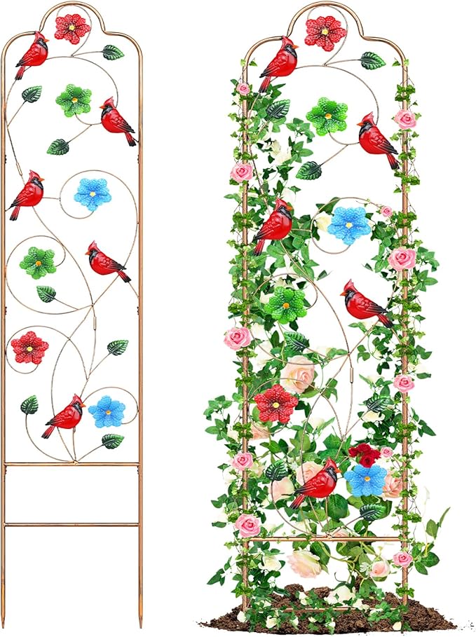 2 Pack Metal Garden Trellis Arched Fence Trellises by YADOOLIFE