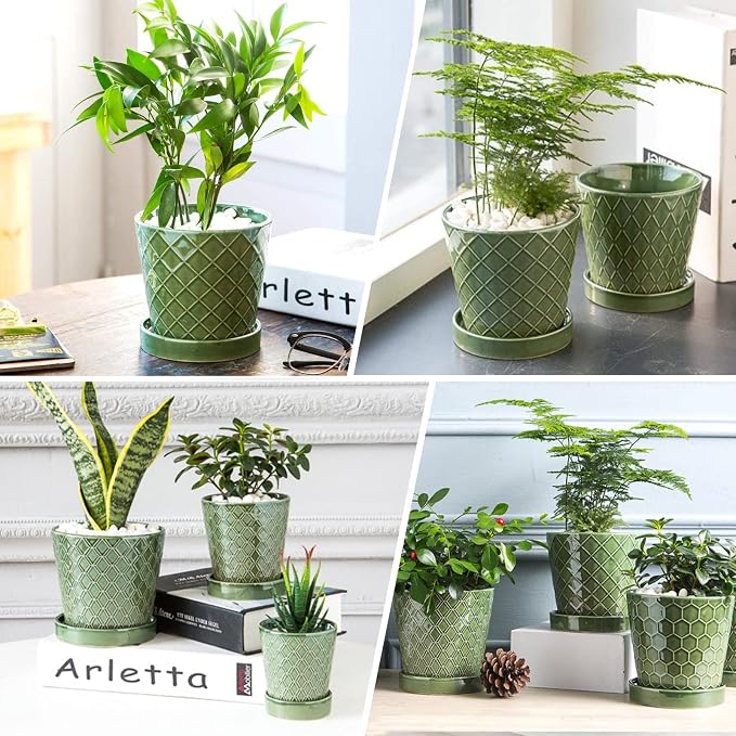 EFISPSS Flower Planter –5 inch Ceramic Plant Pots - Image 5