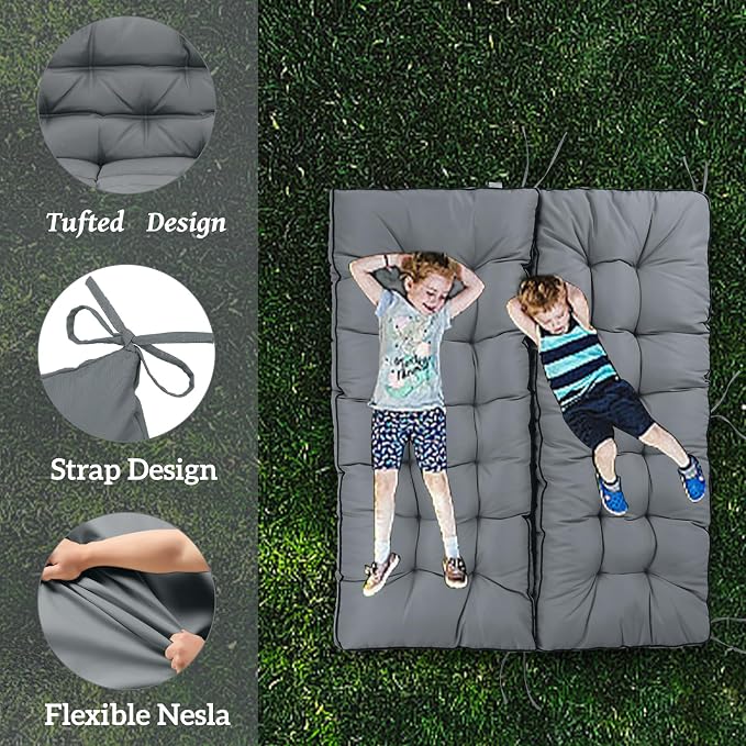 Outside Benches Cushion with Backrest, Thicken Waterproof Swing Cushions 2/3 - Image 4