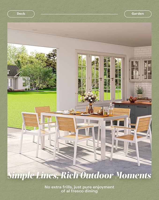 5-Piece Outdoor Dining Set, Aluminum Dining Table Set - Image 7