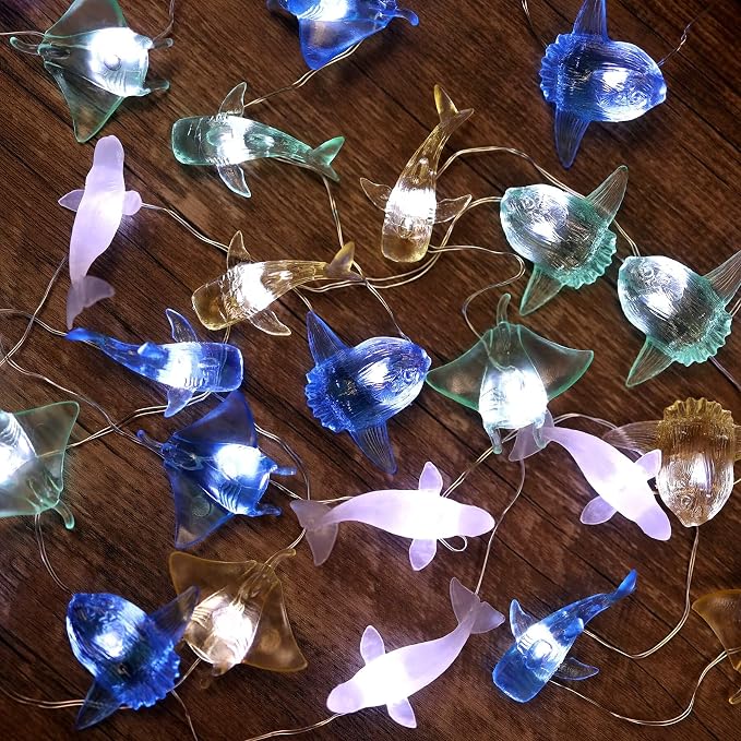 Nautical Solar Lights for Outside Sea Fish Outdoor Garden Decor Marine Fairy - Image 5