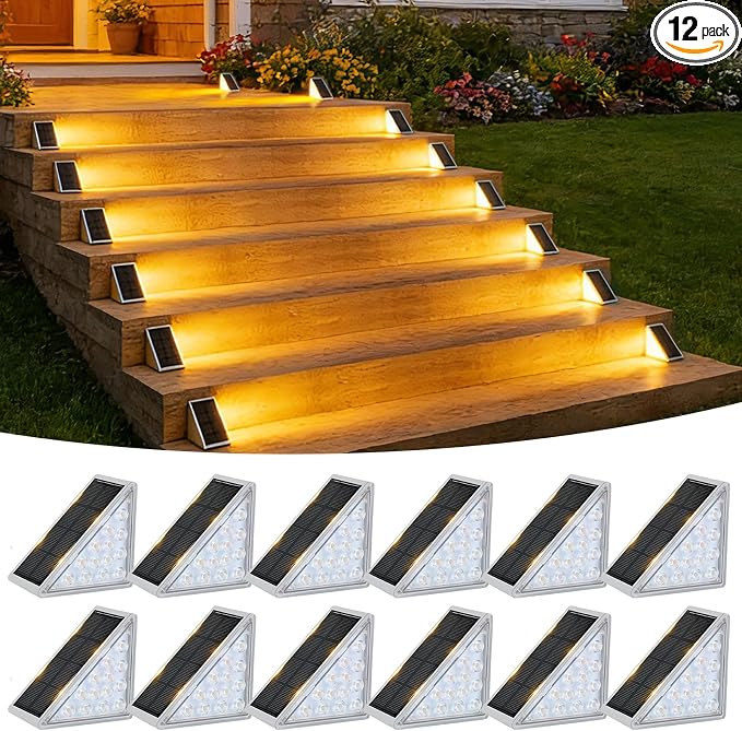 VOLISUN Solar Step Lights Outdoor Waterproof, LED Outdoor Stair Lights by VOLISUN