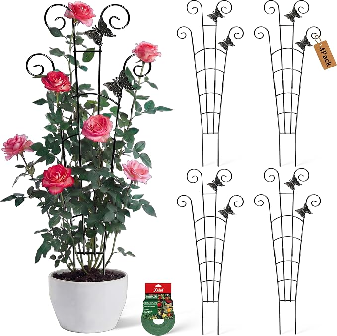 30'' Larger Plant Trellis Indoor, Expandable Metal Trellis by Xeeol