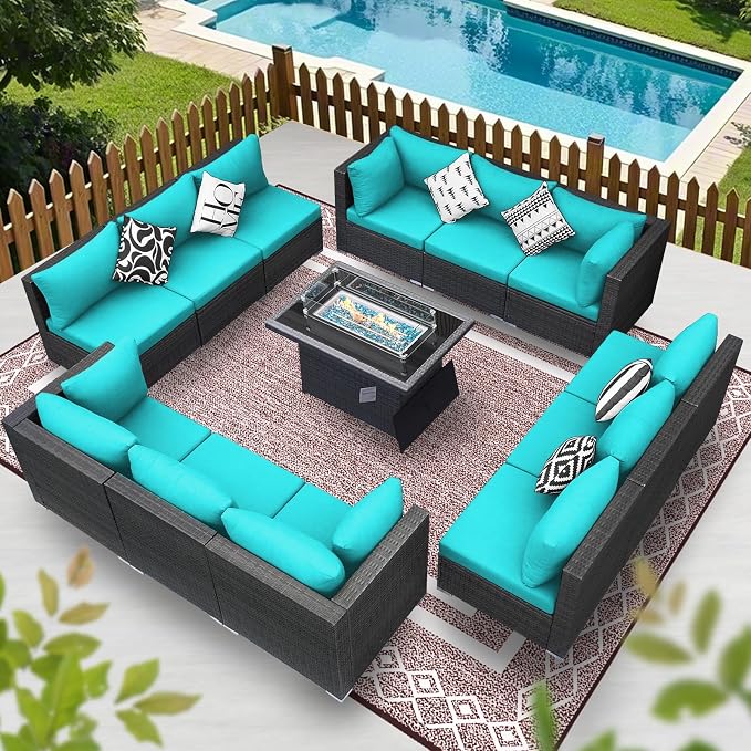 BULEXYARD 13 Piece High Back Outdoor Furniture Sets - Image 9