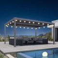 PURPLE LEAF Louvered Pergola w/Light 11.5' x 15' Aluminum Outdoor Pergola by Unknown