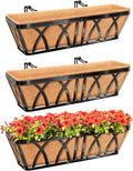 Riare 3 Pack 24 Inch Metal Railing Planter Window Box by Riare