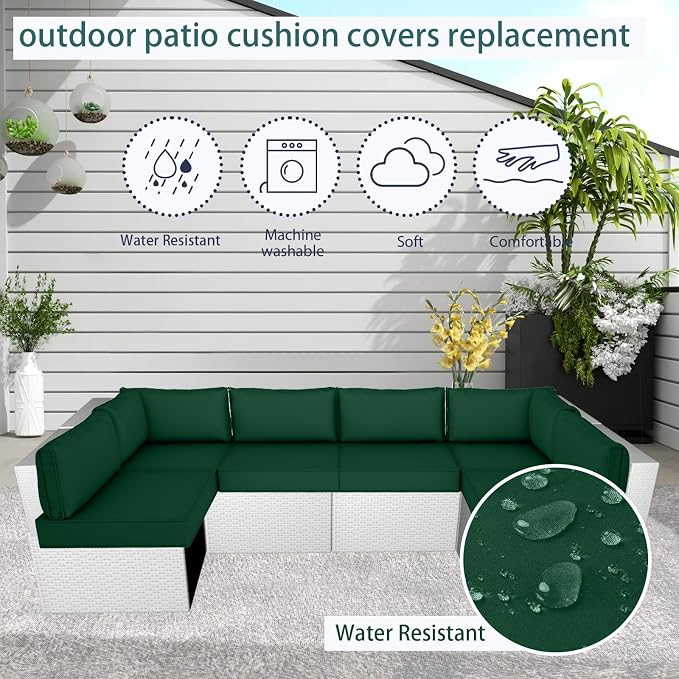 Outdoor Cushion Covers for Patio Furniture, Patio Cushion Covers Replacement - Image 5