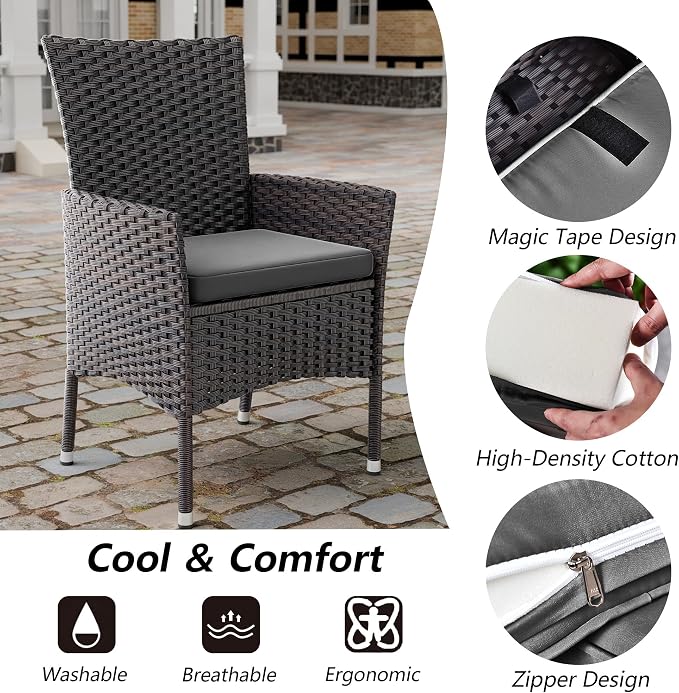 Kullavik 5-Piece Outdoor Dining Set Patio Rattan Furniture Set, Patio Dining - Image 2