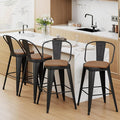Aklaus Swivel Bar Stools 24 inch Swivel Metal Counter Height Barstools Set of 4 by AKLAUSHomeFurniture