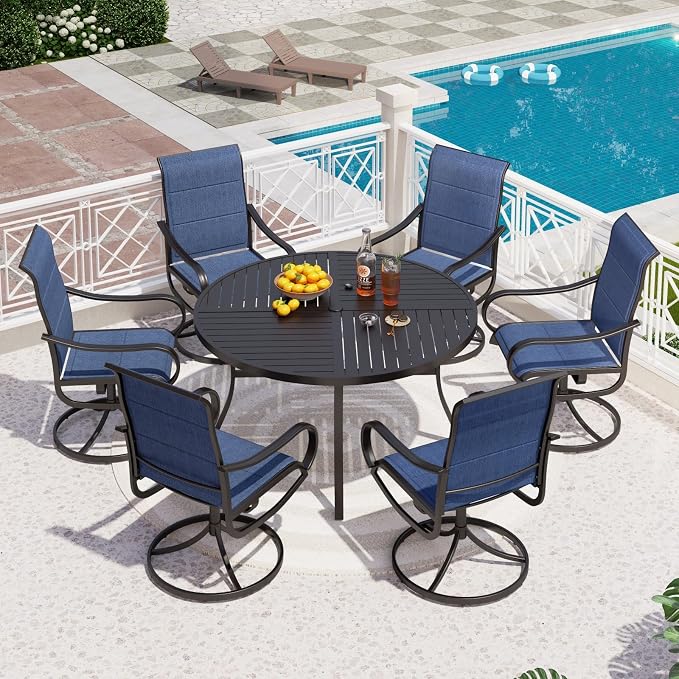 PHI VILLA 7 Piece Outdoor Patio Dining Set by PHIVILLAThepioneerofcomfortablehouseholdsupplies