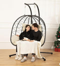 Double Egg Chair with Stand Hammock Swing Chair Foldable Hanging Loveseat by DoubleTT