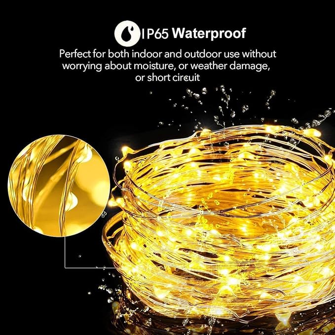 Lezonic Solar Fairy Lights, 2 Pack 240 LED Outdoor Waterproof 24M/80Ft 8 Modes - Image 3