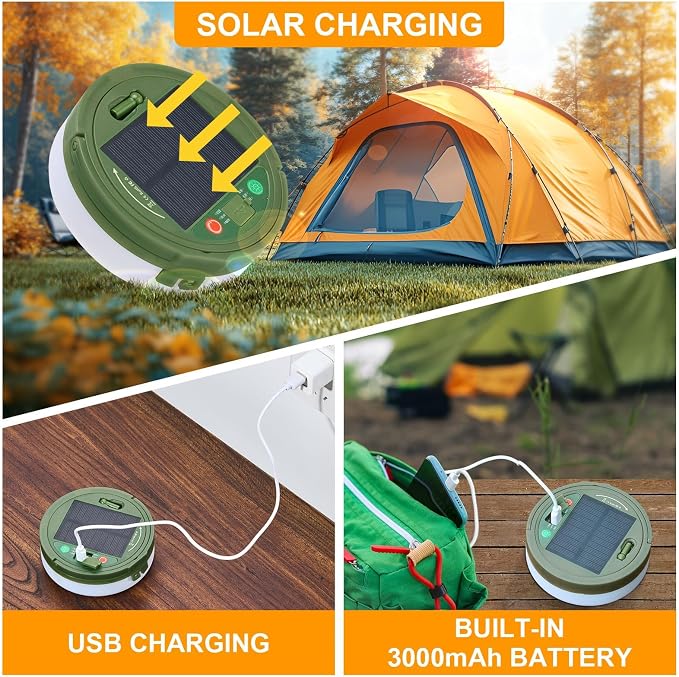 Solar Camping String Lights, Retractable Waterproof 33FT LED Camp Light - Image 2