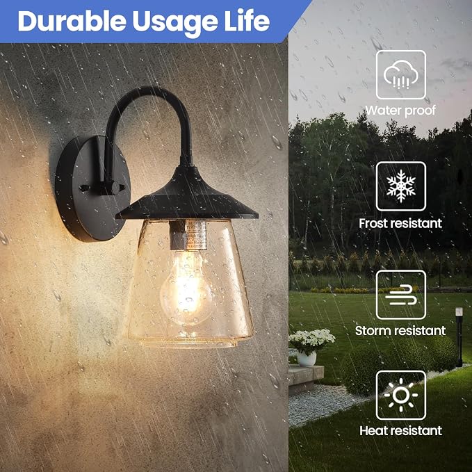 Outdoor Wall Sconce, Exterior Waterproof Wall Light Fixture, Outside Porch Light - Image 3