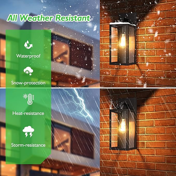 BesLowe Outdoor Wall Mount Light Fixture, Exterior Wall Lantern Waterproof - Image 2