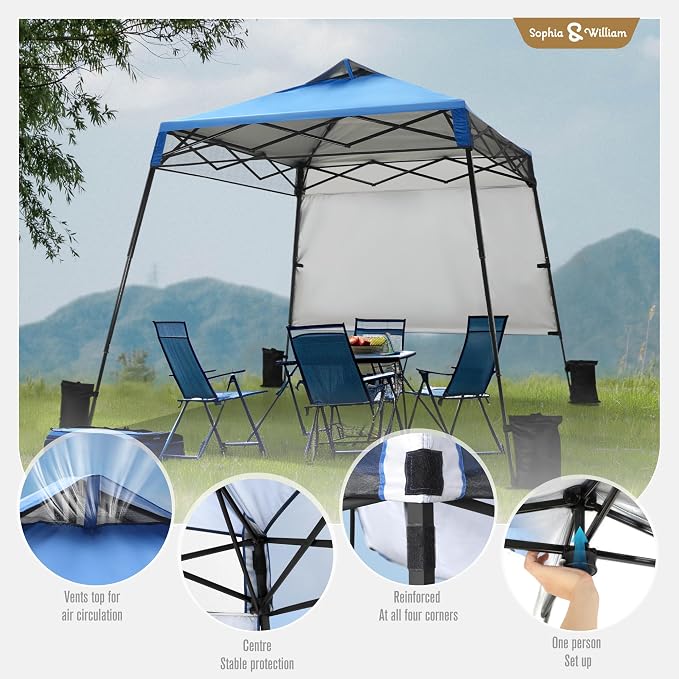 Canopy Tent 8x8ft Base One Person Set Up Pop Up Beach Tent, Outdoor Canopies - Image 3