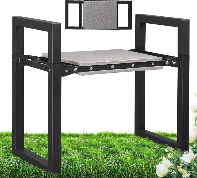 Garden Kneeler and Seat, 12.7" Wide Folding Heavy Duty Gardening Bench by Lilyvane