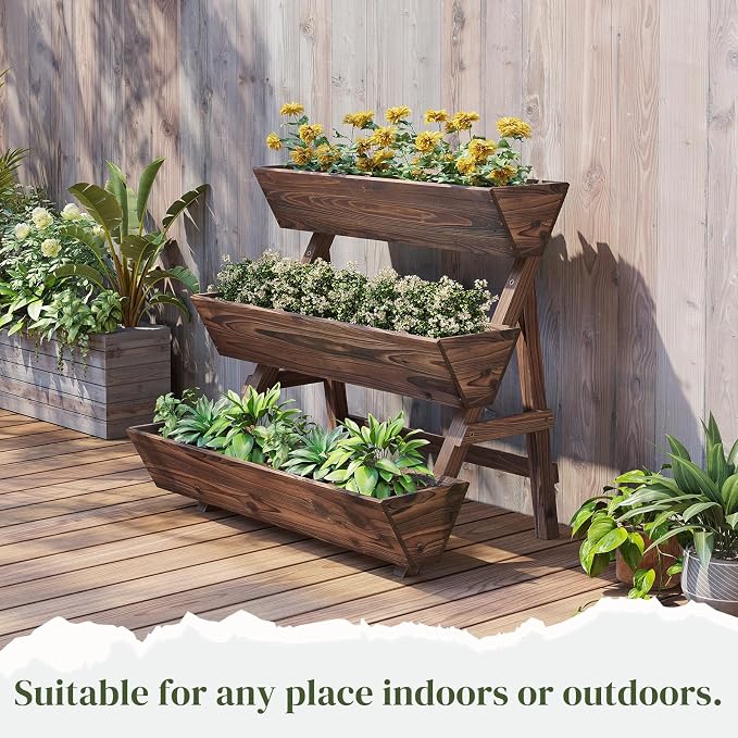 3-Tier Wooden Vertical Raised Garden Bed - Image 5