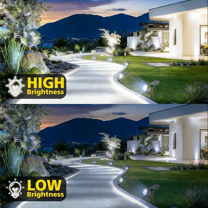 T-SUN Solar Spotlights, 4 LED Solar Powered Landscape Spotlights Waterproof - Image 5