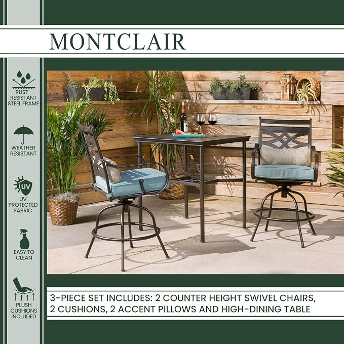 Hanover Montclair Outdoor Patio Conversation Set - Image 4