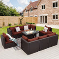 NICESOUL Modern 9 Pcs Patio Sectional Sofa Set by NICESOUL