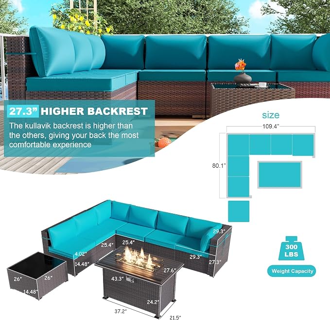 Kullavik 8 Pieces Outdoor Patio Furniture Set - Image 5