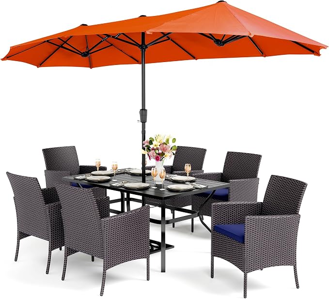 PHI VILLA 7 Piece Outdoor Dining Set by PHIVILLAThepioneerofcomfortablehouseholdsupplies