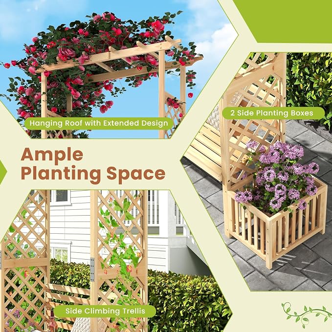 HAPPYGRILL Patio Garden Arbor - Image 4