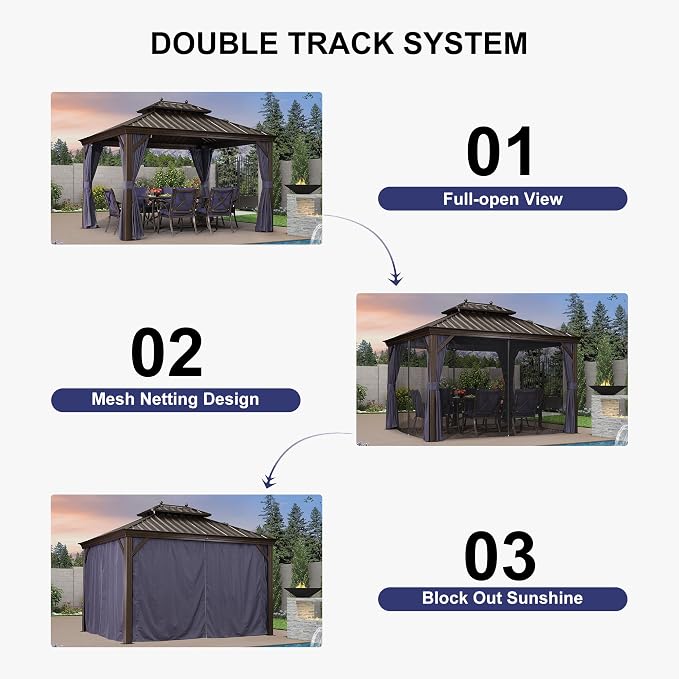 PURPLE LEAF 10' X 12' Hardtop Gazebo Canopy - Image 8