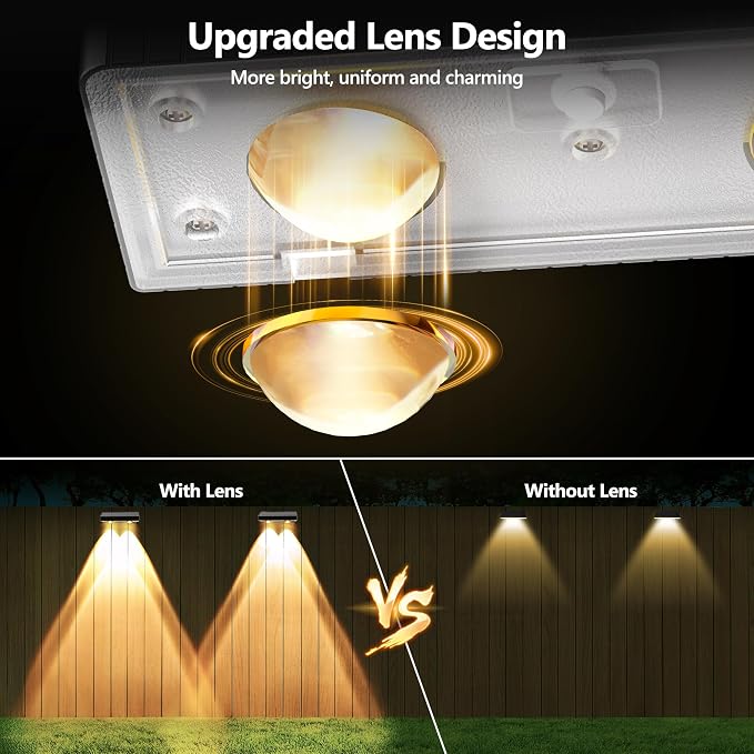 Brizled Solar Fence Lights Outdoor, 12 Pack 6 Modes 2700/4500/6500K 250ml Fence - Image 3