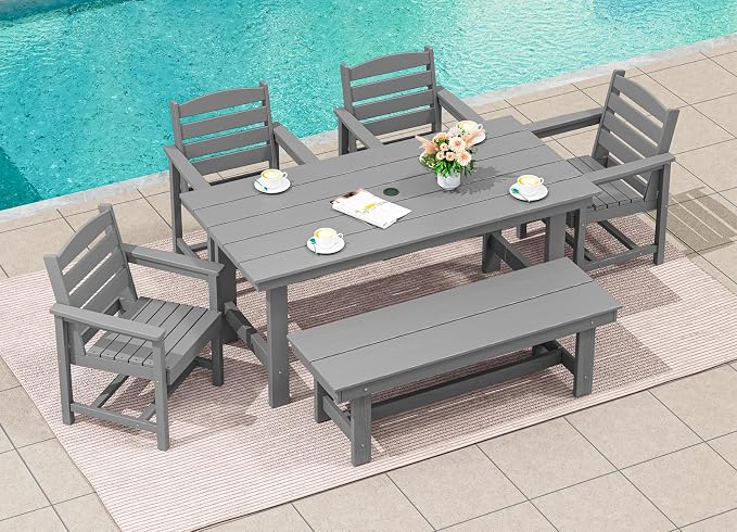 SERWALL 67" Outdoor Dining Table - Image 6