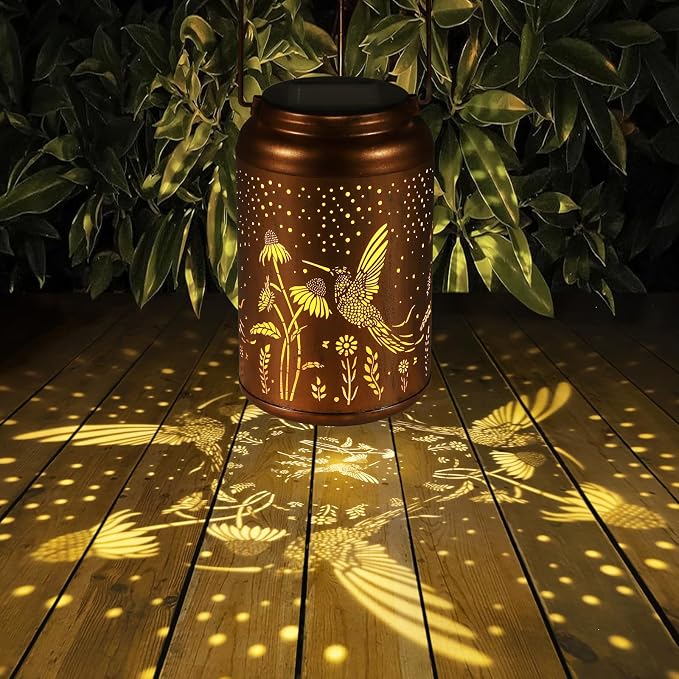 Solar Lanterns Outdoor Waterproof Hummingbird Garden Decor Gifts - Image 3