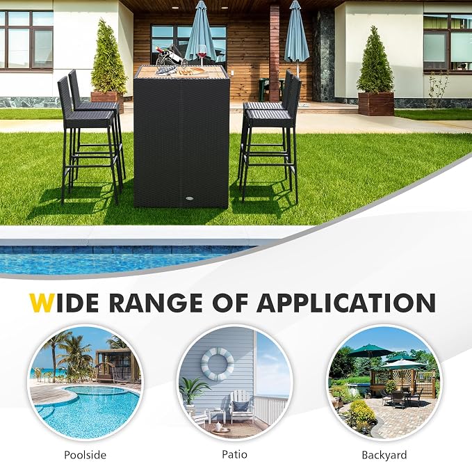 RELAX4LIFE 5-Piece Outdoor Bar Set - Image 7