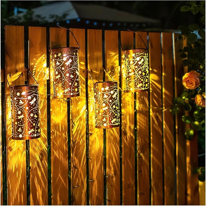 2 Pack Dragonfly Solar Lanterns Outdoor Waterproof Hanging Solar Lights - Image 3