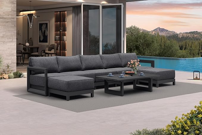 PURPLE LEAF Patio Furniture Set U-Shaped Outdoor Couch by Unknown