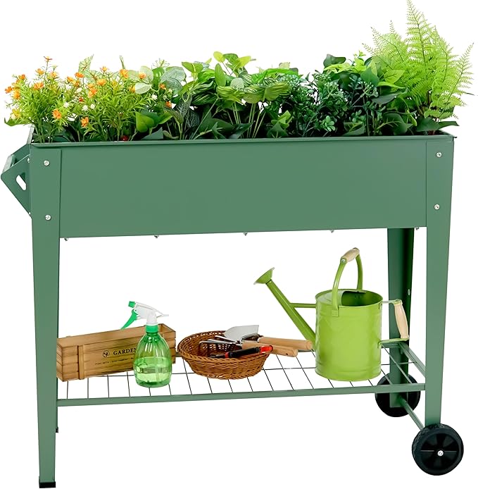 Raised Garden Bed with Legs and Wheels Removable by Unknown