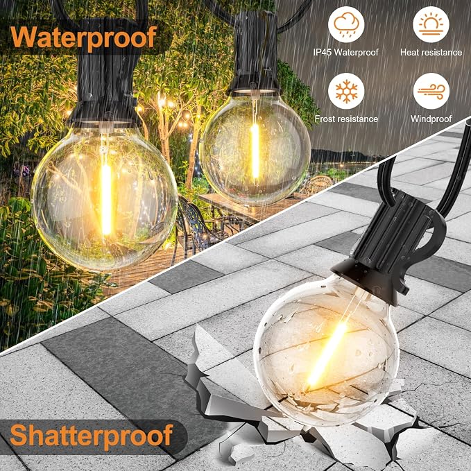 GPATIO 150FT Outdoor String Lights, Waterproof Patio Lights - Image 5