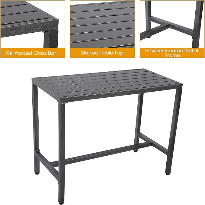 Outdoor Patio Bar Set, Bar Height Patio Dining Set, Weather-Resistant Bistro - Image 3