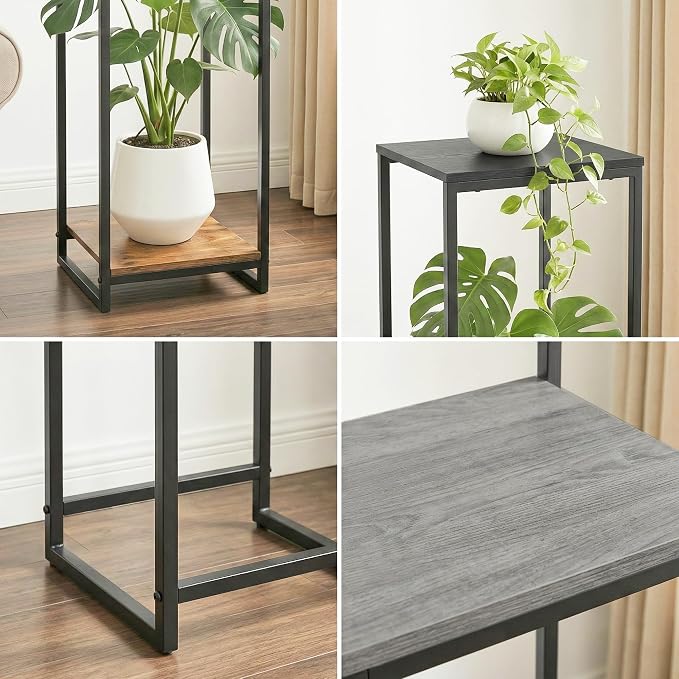34" Tall Plant Stand Indoor, 2-Tier Modern Plant Shelf, Corner Flower Pot - Image 6
