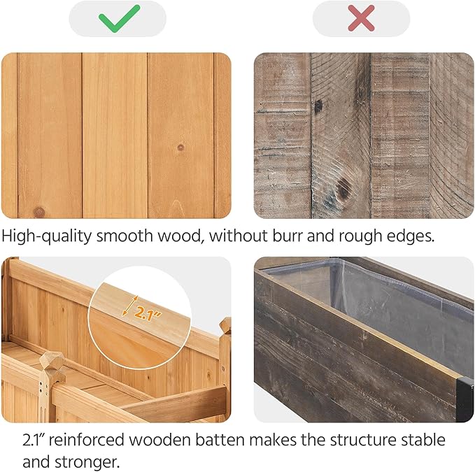 Yaheetech 90.5″ L×23.5″ W×16″ H Wooden Raised Garden Bed, Horticulture Wood - Image 9