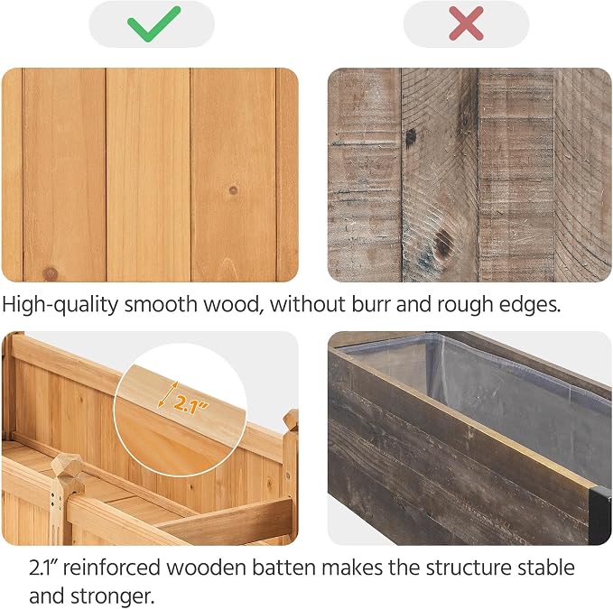 Yaheetech 90.5″ L×23.5″ W×16″ H Wooden Raised Garden Bed, Horticulture Wood - Image 9