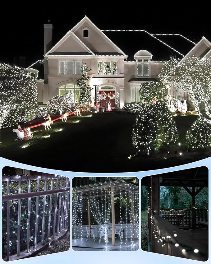 Brightown 2 Pack Solar Christmas String Lights Outdoor, Total 144Ft 400 LED - Image 5