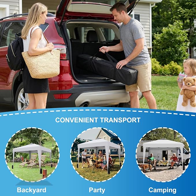 SANWAY 10x10 Pop up Canopy Tent, One-Button, Outdoor Instant Canopy Protable - Image 5