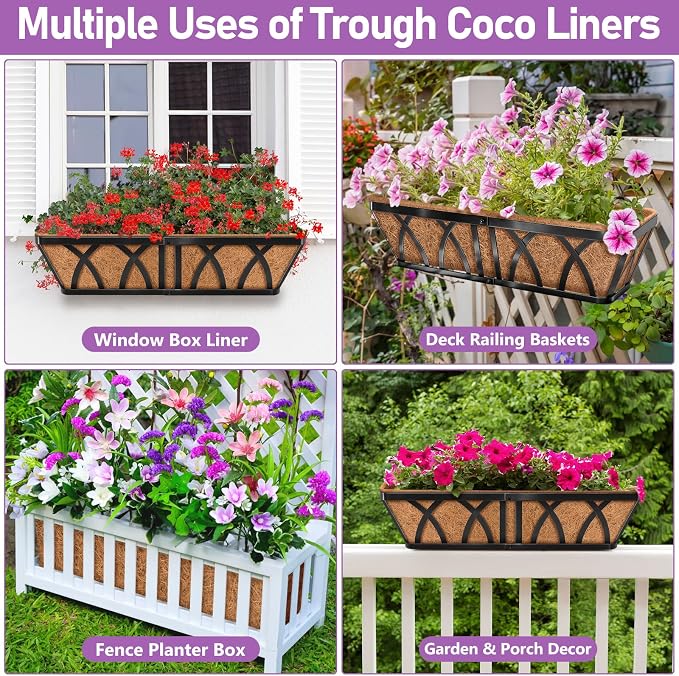 Riare 4 Pack 30 Inch Rectangle Coconut Liners - Image 7