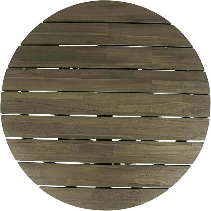 Merax Patio Outdoor Acacia Wood Round Coffee Table - Image 5
